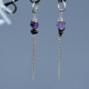 Amethyst and Hematite Chain Earrings “Velli”