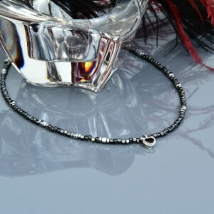 Black Hematite Choker with Heart Pendant “Daisy”