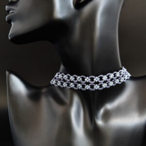 Blue Lace Beaded Choker “Sea Wave”
