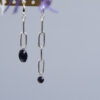 Asymmetrical Rhodium Plated Aventurine Chain Earrings “Avanturro”