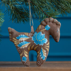 Coffee-Scented Souvenir – Blue and Yellow Horse