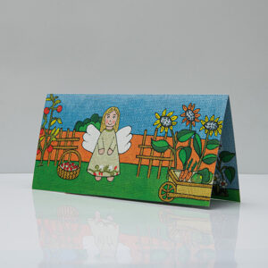 Postcard – She Walked in the Garden Picking Flowers