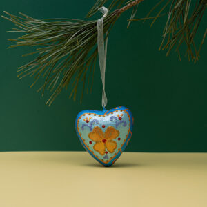 Christmas Ornament – Fairy Heart with Yellow Flower (Sculptural)