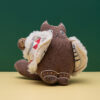 Coffee Souvenir – Cat in Embroidered Sheepskin Coat with Buckwheat Filling