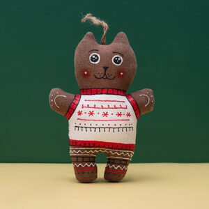 Coffee-Scented Souvenir – Kitten in Snowflake Sweater