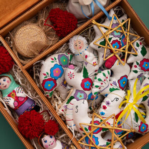 Christmas Tree Ornament Set – Borshchiv Flower (Large)