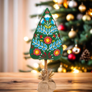 Handmade Decorative Figurine – Little Christmas Tree with Flowers