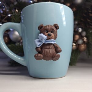 Mug "Bear" with Polymer Clay Decor
