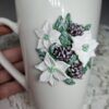 “White Touch” Polymer Clay Decor Mug