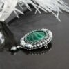 Medici Malachite Brooch Pendant with Pearls, Convertible Jewelry
