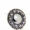 Nero Black Hematite Round Brooch