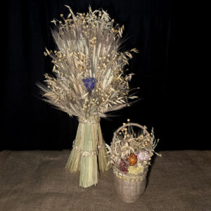 Christmas Didukh from Rye Ears and Flax, 70 cm