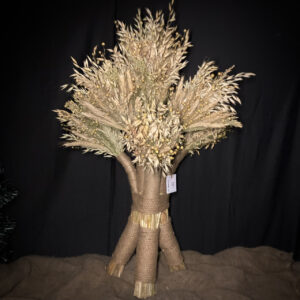 Christmas Didukh from Rye Ears and Flax, 40 cm