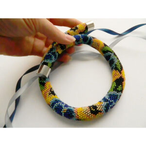 “Violets” Beaded Rope Necklace