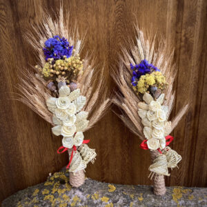 Amulet from Dried Flowers and Grasses, Interior Decor, Handcrafted "Makovei", 30 cm
