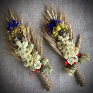 Amulet from Dried Flowers, Woven Elements and Grasses "Makovei", 30 cm