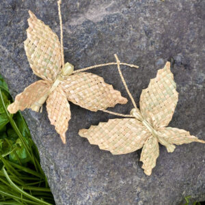 Butterfly from Rye Straw, Handcrafted, Wingspan 15 cm