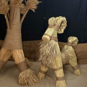 Festive Straw Ram "L", Large Amulet, Decorative Ornament, 30-35 cm