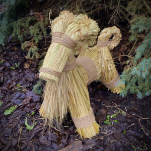 Festive Straw Ram "M", Large Amulet, Decorative Ornament, 20-25 cm