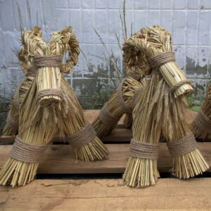 Christmas Didukh from Grain Ears, Flax and Dried Flowers, 25 cm