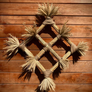 Interior Panel from Grain Ears, Handcrafted, 40×40 cm