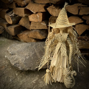 Straw Witch, Handcrafted, Decor-Amulet, 35 cm