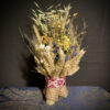 Christmas Didukh from Grain Ears, Flax and Dried Flowers, handmade, 25 cm
