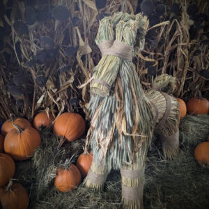 Christmas Didukh from Wheat Ears and Flax, 60 cm