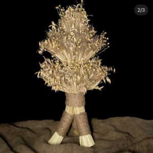 Christmas Didukh from Wheat Ears and Flax, 50 cm