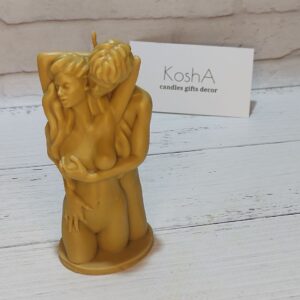 Handmade Beeswax Candle for a Romantic Couple - eco gift for Valentine's Day