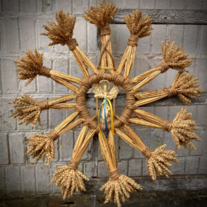 Christmas Star from Grain Ears, Holiday Protective Decor, 60x60 cm