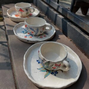 Set "Floral Morning Circle" (Plate + Mug)