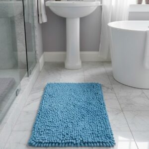 Fluffy Bathroom Rug - blue