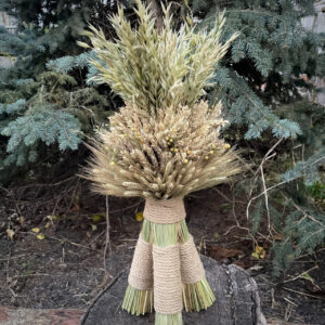 Christmas Didukh from Wheat Ears and Flax, 60 cm