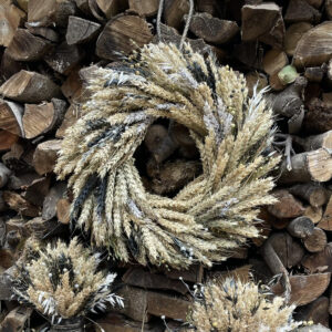 Interior Wreath from Grain Ears, Holiday Protective Decor, 30 cm (MODERN)