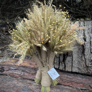 Christmas Didukh from Rye Ears and Flax, 45 cm