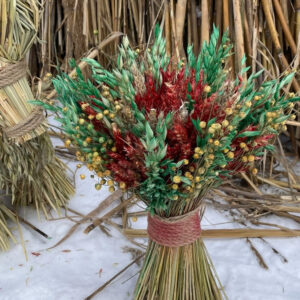 Colored Sheaf from Mixed Grain Ears, Protective Home Decor, 30 cm