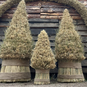 Christmas Didukh "Christmas Tree" from Wheat Ears and Flax, Holiday Protective Ornament, XXL, 1.8 m