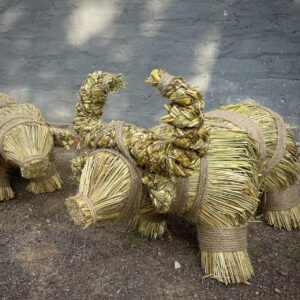 Straw Bull, Handmade, 35 cm, Traditional Protective Decor