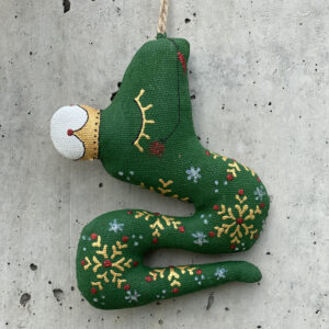 Handmade Textile Figurine – Snowflake Snake