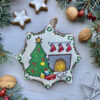 Christmas Star Ornament – Christmas Tree and Cat