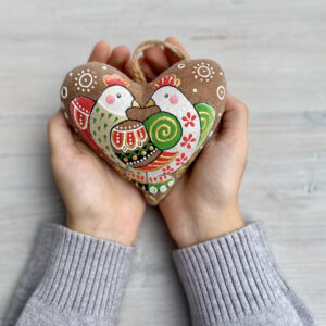 Coffee-Scented Souvenir – Heart with Birds