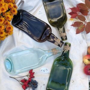 Set of Four Wine Lay Bottle Plates