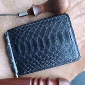 Python & Italian Premium Leather Money Clip