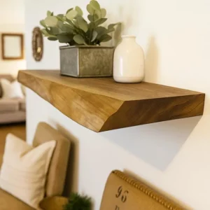 Floating Walnut Shelf 40×15×3 cm Live Edge