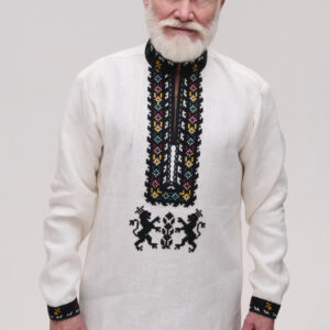 Men’s Linen Vyshyvanka with Hand Embroidery Levy