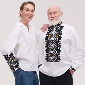 Hand-Embroidered Heometrychni Matching Vyshyvanka Set