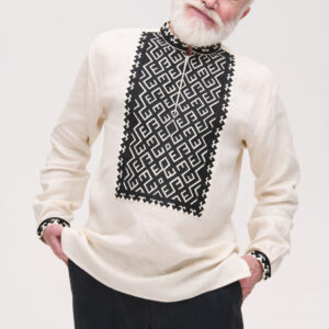Men’s Beige Linen Vyshyvanka Podilya