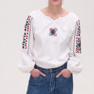 Women’s White Linen Vyshyvanka Yavorivska