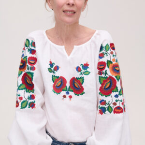 Women’s White Linen Vyshyvanka Bolekhivska